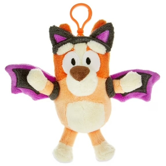 Bluey 's Other - Bluey's Halloween Bingo Black Bat Plush Backpack Clip